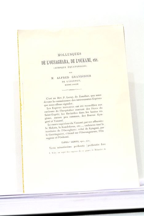 Mollusques de l'Ousaghara, de l'Oukami, etc. (Afrique Equatoriale).