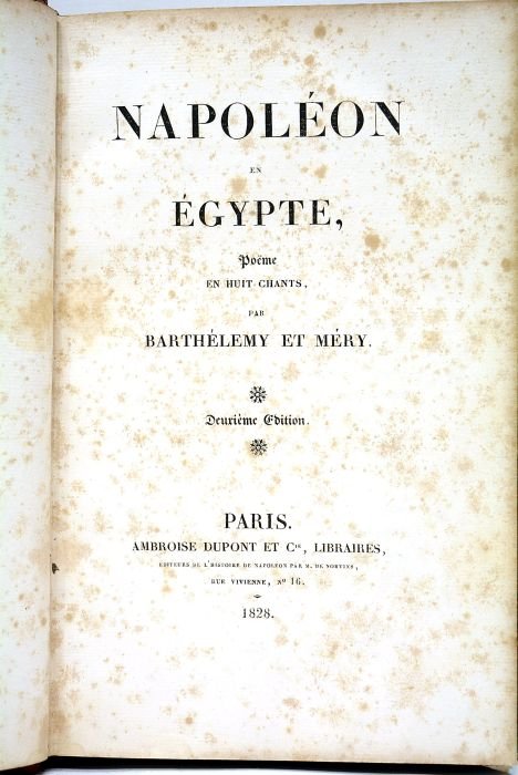 Napoléon en Egypte. Poëme en huit chants. Deuxième édition.