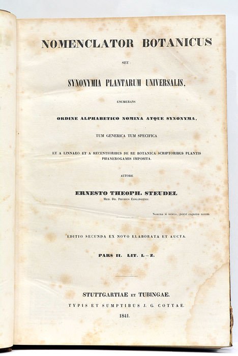 Nomenclator botanicus seu: synonymia plantarum universalis, enumerans ordine alphabetico nomina …