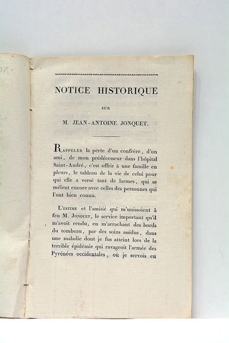 Notice Historique sur M. Jean-Antoine Jonquet, Docteur en Médecine, chirurgien …