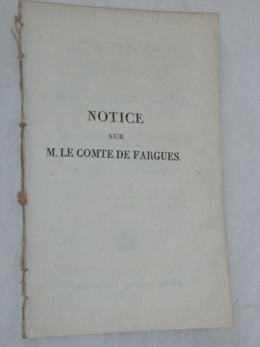 Notice nécrologique sur M. Le Comte de Fargues, Maire de …