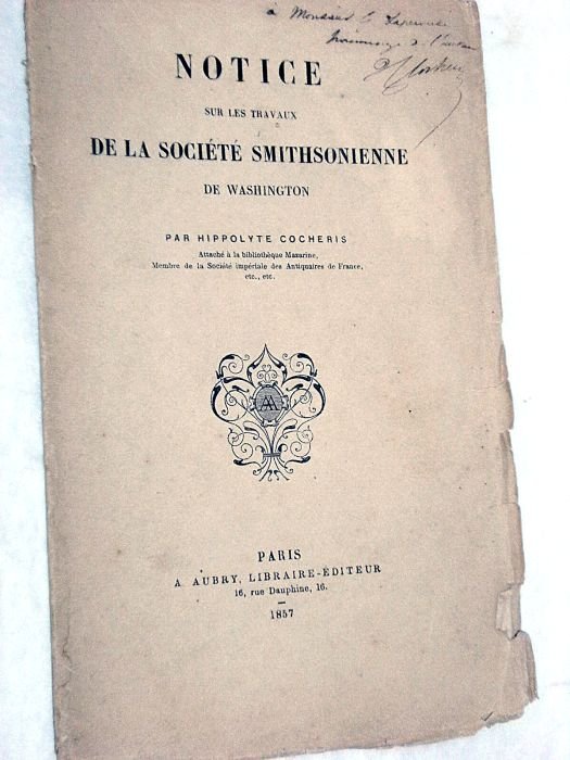 Notice sur les travaux de la société Smithsonienne de Washington.
