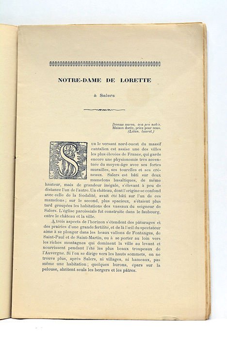 Notre-Dame de Lorette. A salers. (Extrait des Pèlerinages et Sanctuaires …