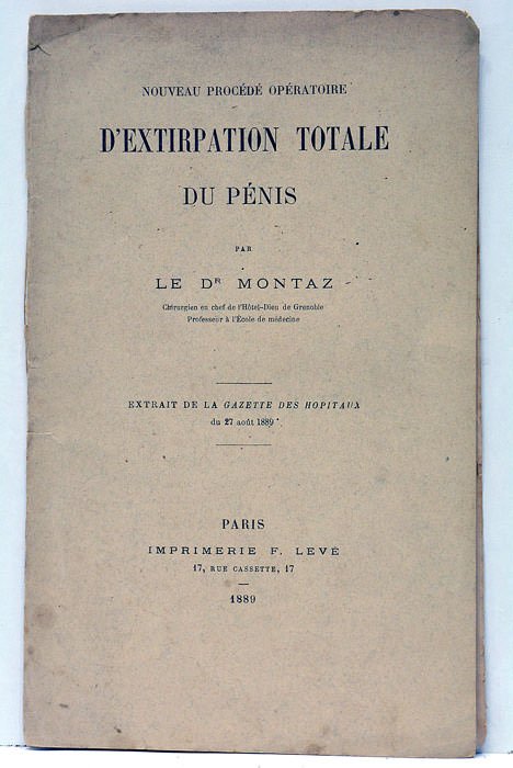 Nouveau Procédé Opératoire d'Extirpation Totale du Pénis.