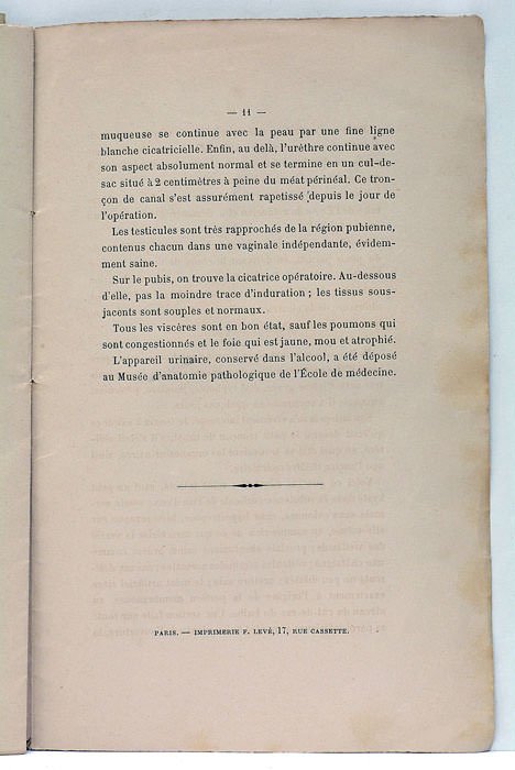 Nouveau Procédé Opératoire d'Extirpation Totale du Pénis.