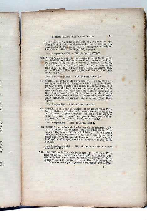 Nouveau supplément à la bibliographie des Mazarinades.