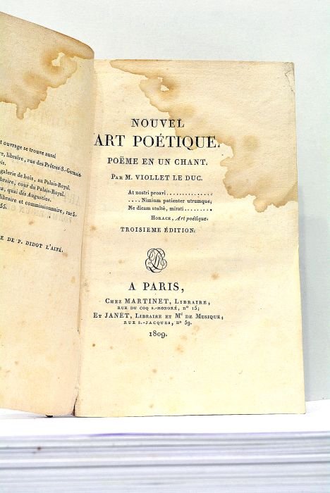Nouvel Art Poétique, poëme en un chant. Troisième édition. A …