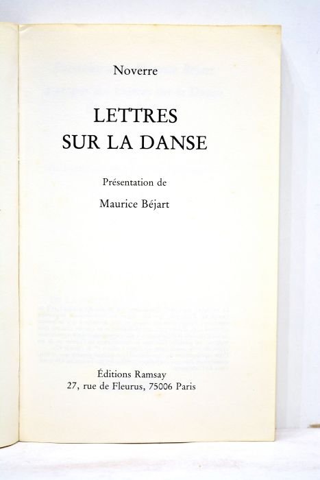 Noverre. Lettres sur la danse.