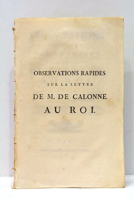 Observation rapides sur la Lettre de M. de Calonne au … | Immagine principale