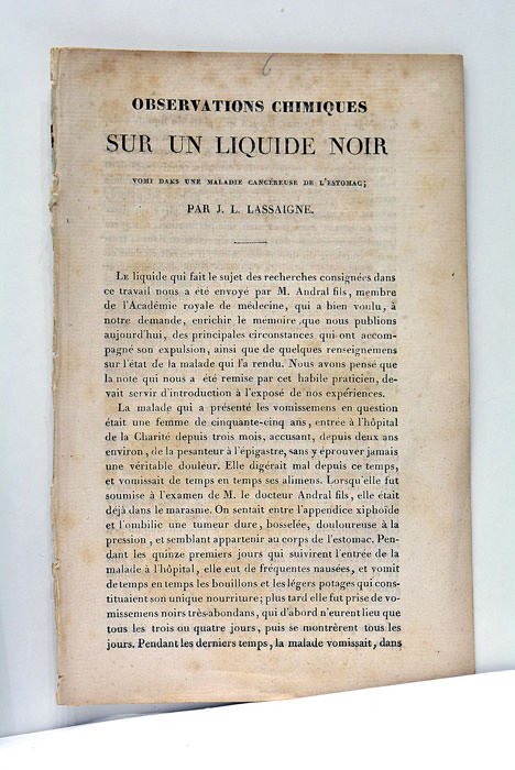 Observations Chimiques sur un Liquide Noir vomi dans une Maladie …