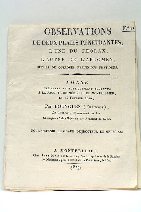 Observations de deux Plaies pénétrantes, l'une du thorax, l'autre de …