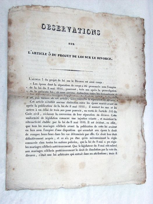 OBSERVATIONS sur l'article 5 du projet de loi sur le …