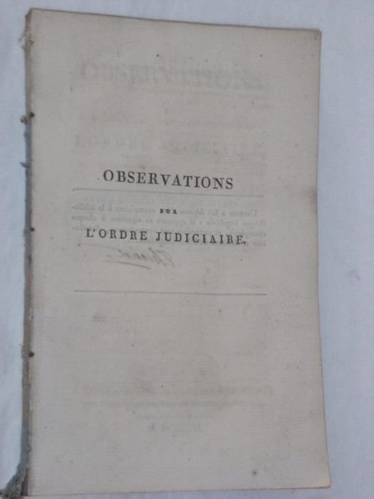 Observations sur l'Ordre Judiciaire.
