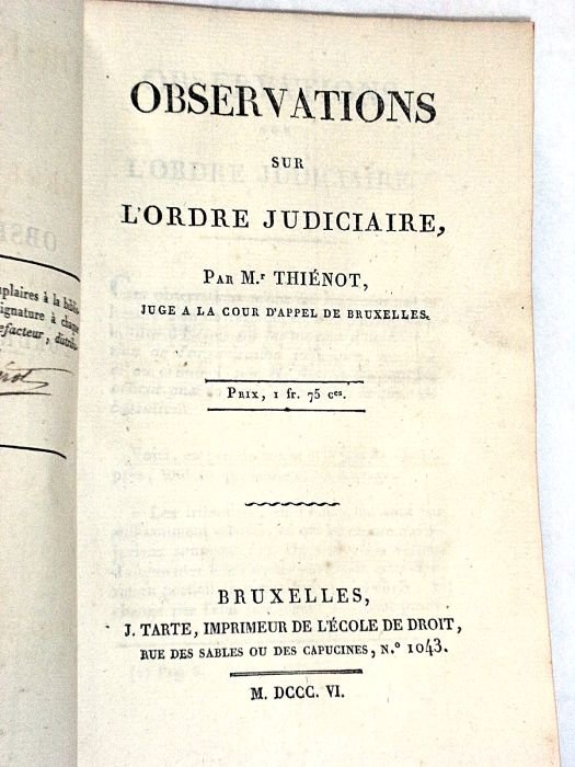 Observations sur l'Ordre Judiciaire.
