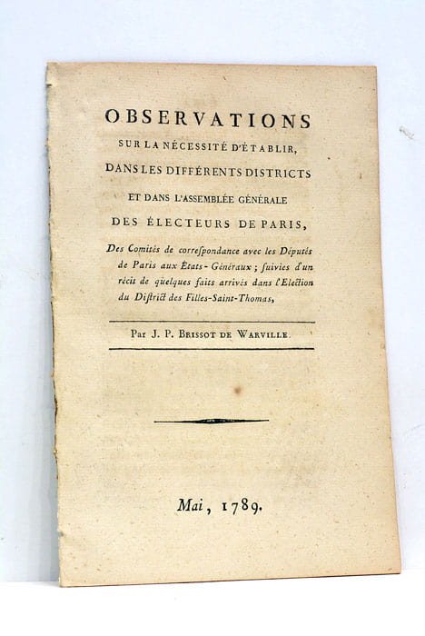 Observations sur la nécessité d'établir dans les différents districts et …
