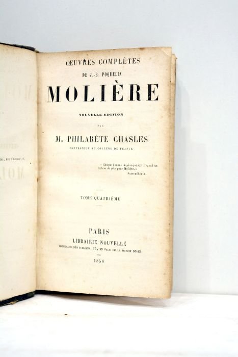 Oeuvres complètes. Nouvelle édition par M. Philarète Chasles. Tome quatrième.