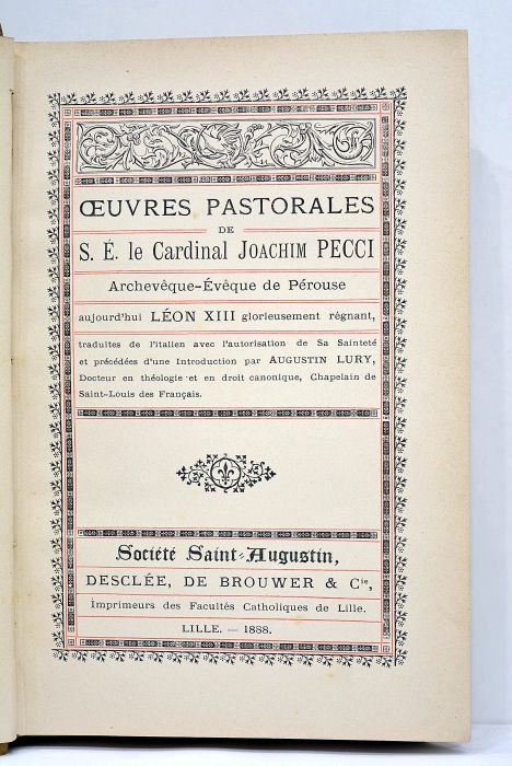 Oeuvres pastorales. Traduites de l'italien avec l'autorisation de Sa Sainteté …