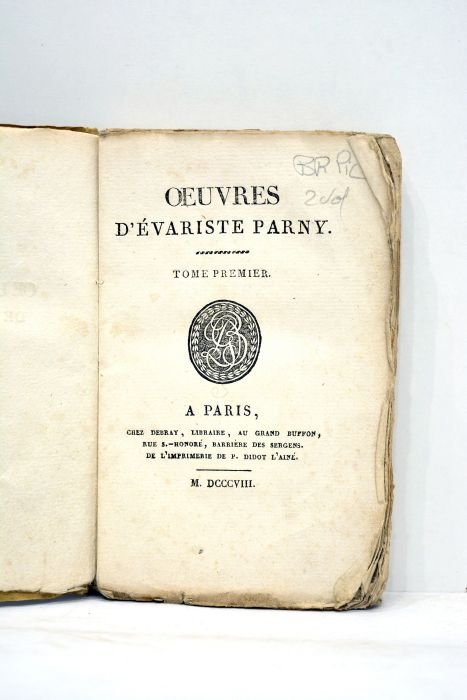 Oeuvres. Tome premier. Poésies érotiques.