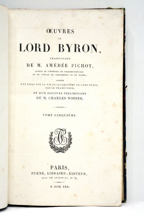 Oeuvres. Traduction de M. Amédée Pichot, auteur de l'Histoire de …