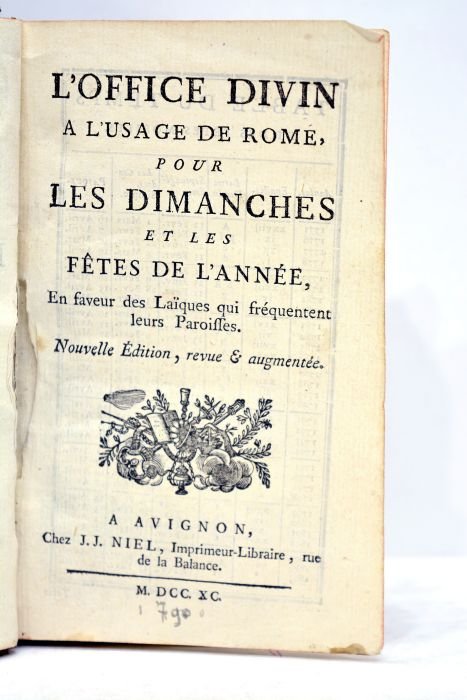 OFFICE (L') divin à l'usage de Rome, pour les dimanches …