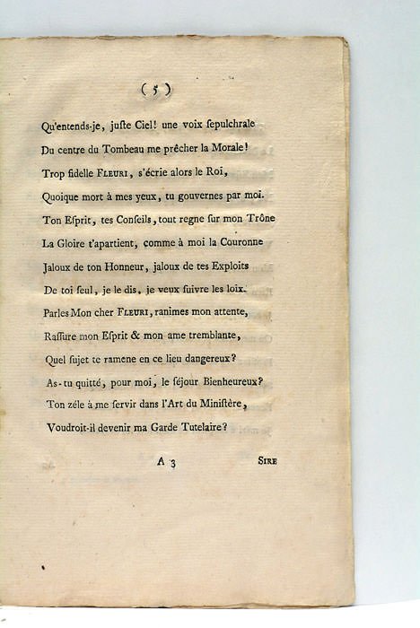 OMBRE (L') DU CARDINAL DE FLEURI AU ROI DE FRANCE. …