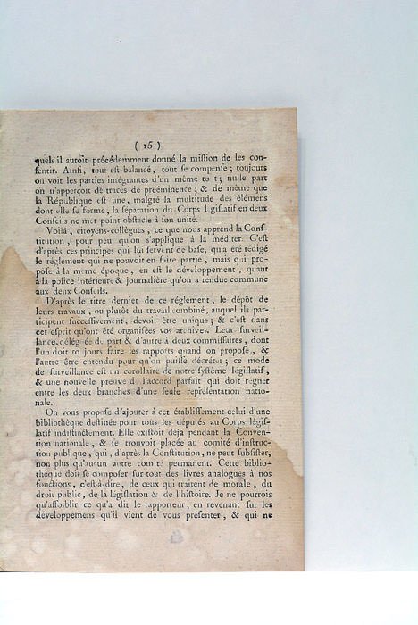 Opinion sur l'établissement de la Bibliothèque du Corps Législatif, et …