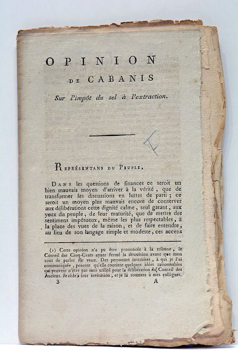 Opinion sur l'impôt du sel à l'extraction.