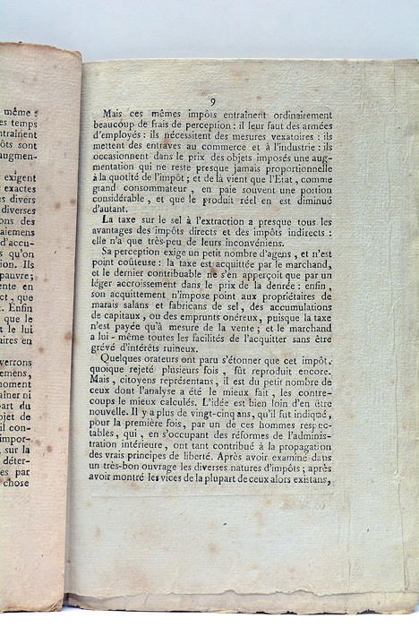 Opinion sur l'impôt du sel à l'extraction.