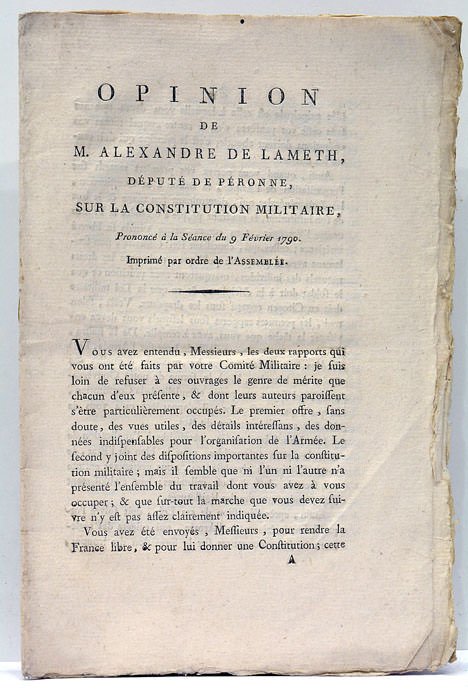 Opinion sur la Constitution Militaire, prononcé à la séance du …