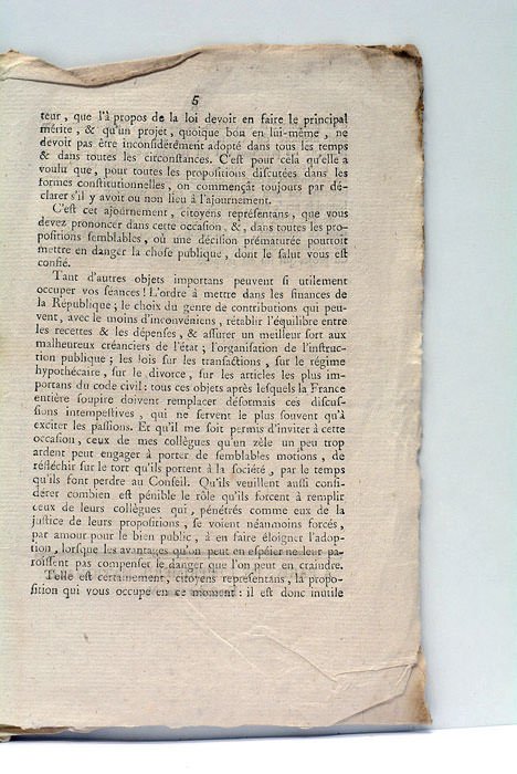 Opinion sur la proposition de rapporter la disposition de l'article …