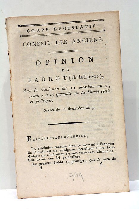 Opinion sur la résolution du 11 messidor an 7, relative … | Immagine Gallery 2