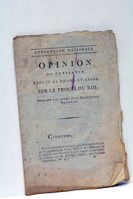 Opinion sur le Procès du Roi. Imprimé par ordre de …