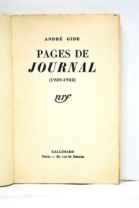 Pages de journal. (1929-1932).