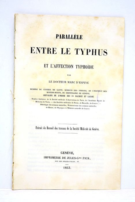 Parallèle entre le typhus et l'affection typhoïde. Extrait des travaux …