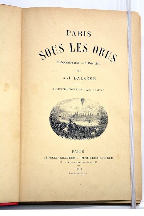 Paris sous les obus 19 septembre 1870 - 3 mars …