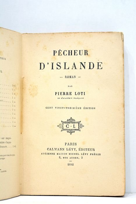 Pêcheur d'Islande. Roman. Cent vingt-troisième édition.