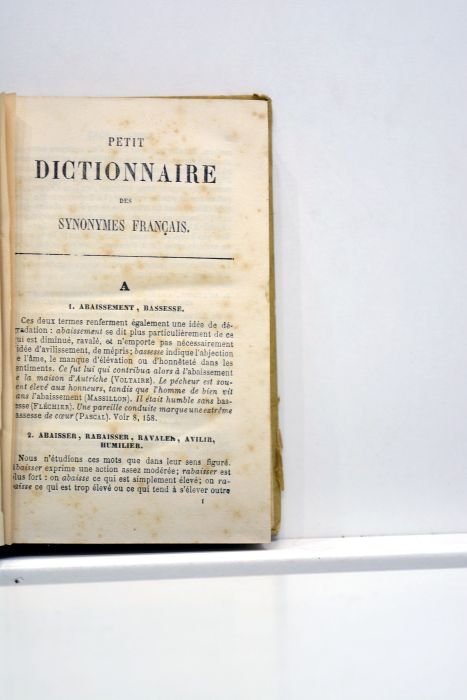 Petit dictionnaire des synonymes français avec leurs définitions, de nombreux …