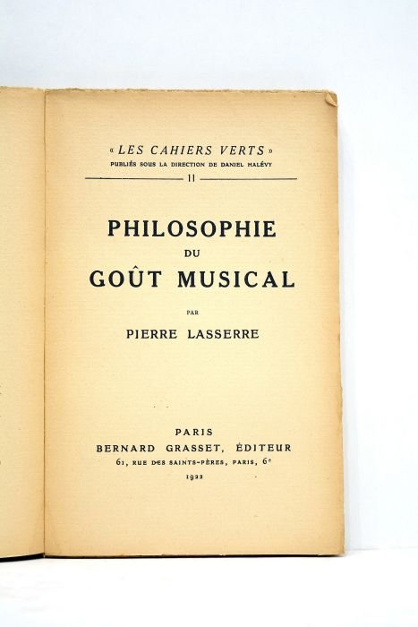 Philosophie du goût musical.