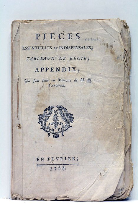 PIÈCES ESSENTIELLES ET INDISPENSABLES, TABLEAUX DE RÉGIE, APPENDIX, Qui font …