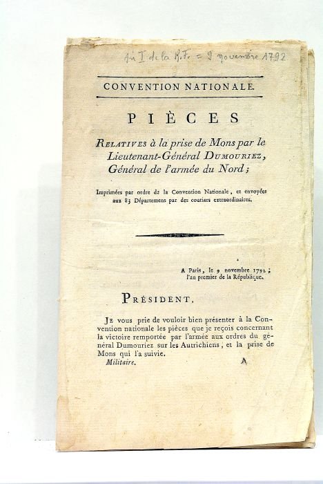 PIÈCES relatives à la prise de Mons par le Lieutenant-Général …