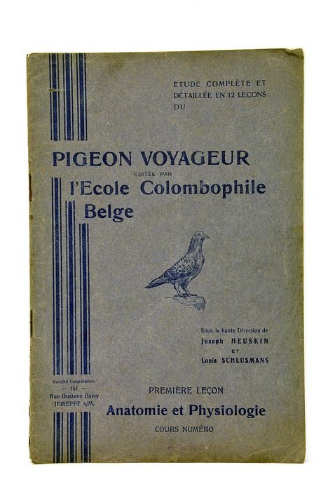 Pigeon voyageur editée par l'Ecole Colombophile Belge. Première leçon Anatomie …