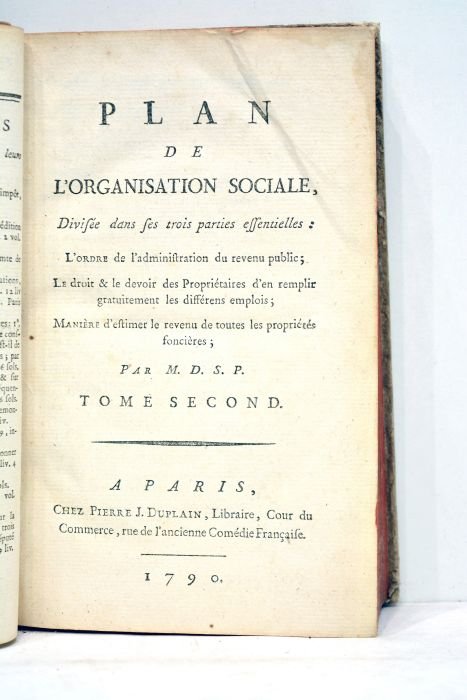 Plan de l'Organisation sociale, divisée dans ses trois parties essentielles: …