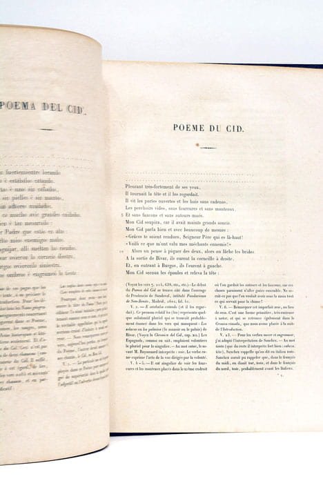 Poëme du Cid. Texte espagnol accompagné d'une traduction française, de …