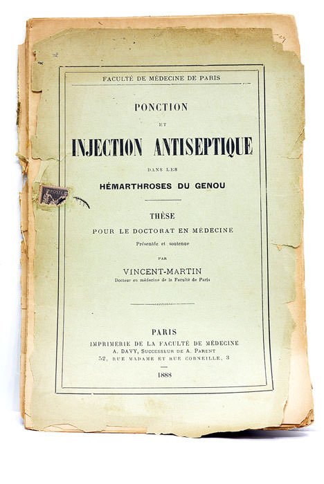 Ponction et injection antiseptique dans les hémarthroses du genou. Thèse …