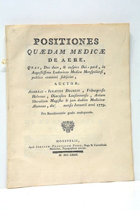 Positiones quaedam medicae De Aere.
