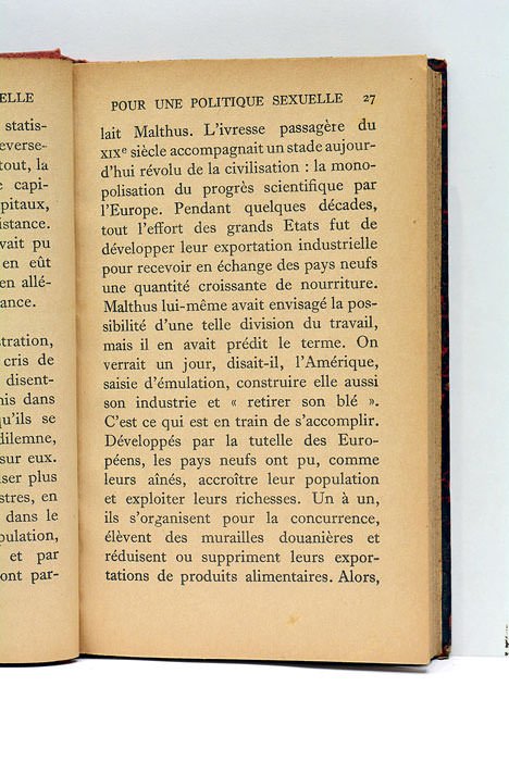 Pour une politique sexuelle.