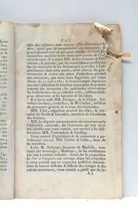 Premier Rapport fait au nom du Comité des Monnoies.