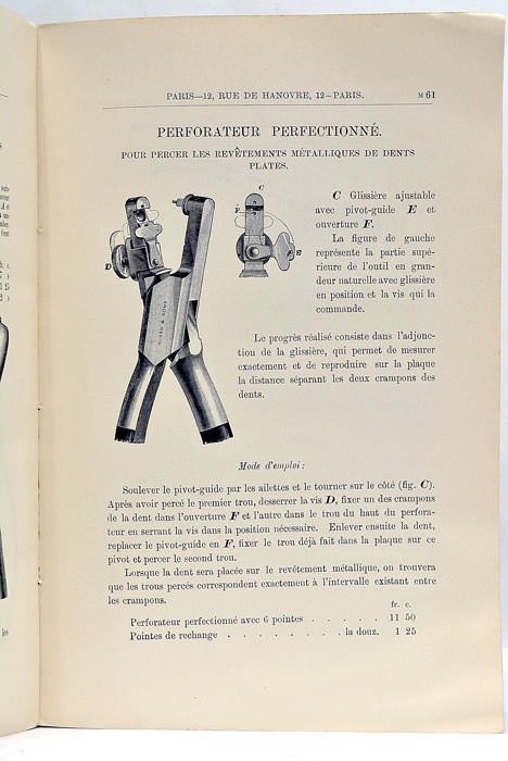 Prix courant des fours à fondre, brûleurs, appareils à estamper, …