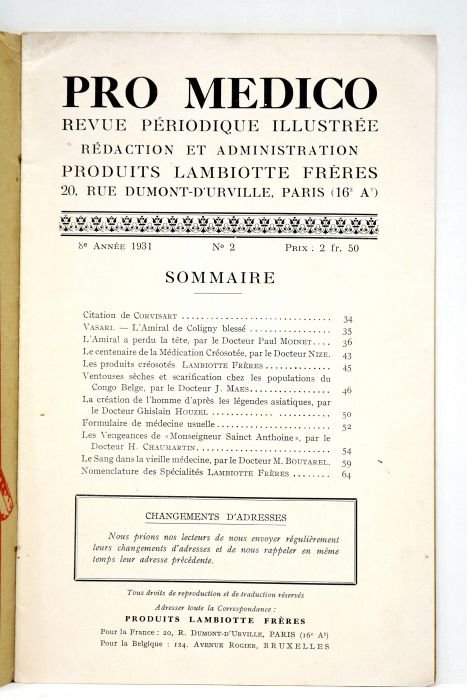 PRO medico. Revue périodique illustrée.