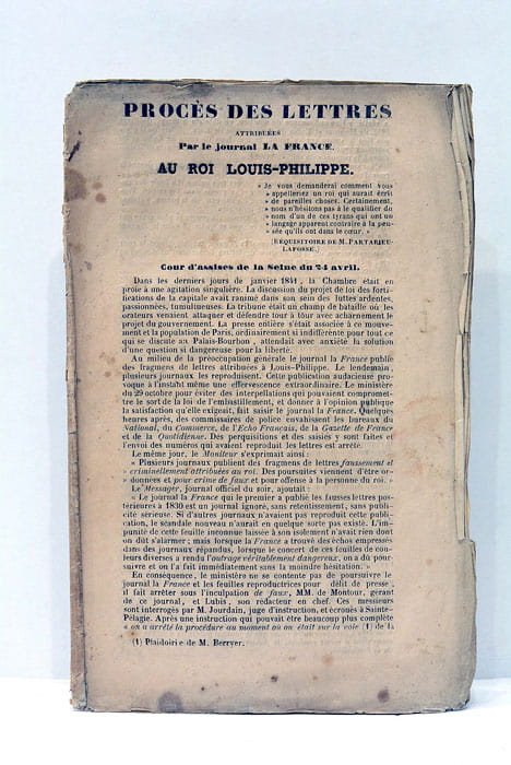 PROCÈS des lettres attribuées par le journal La France au …
